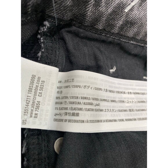 NWT Abercrombie & Fitch The Ankle Straight Ultra High-Rise Black/Gray 31/12s - Picture 9 of 9